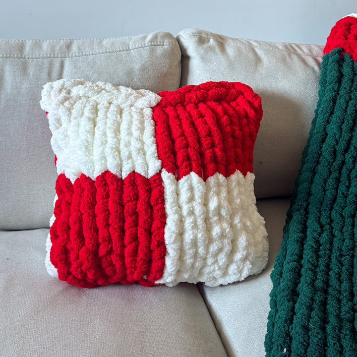 Coussin à motif damier — Patron PDF + Vidéo tutoriel