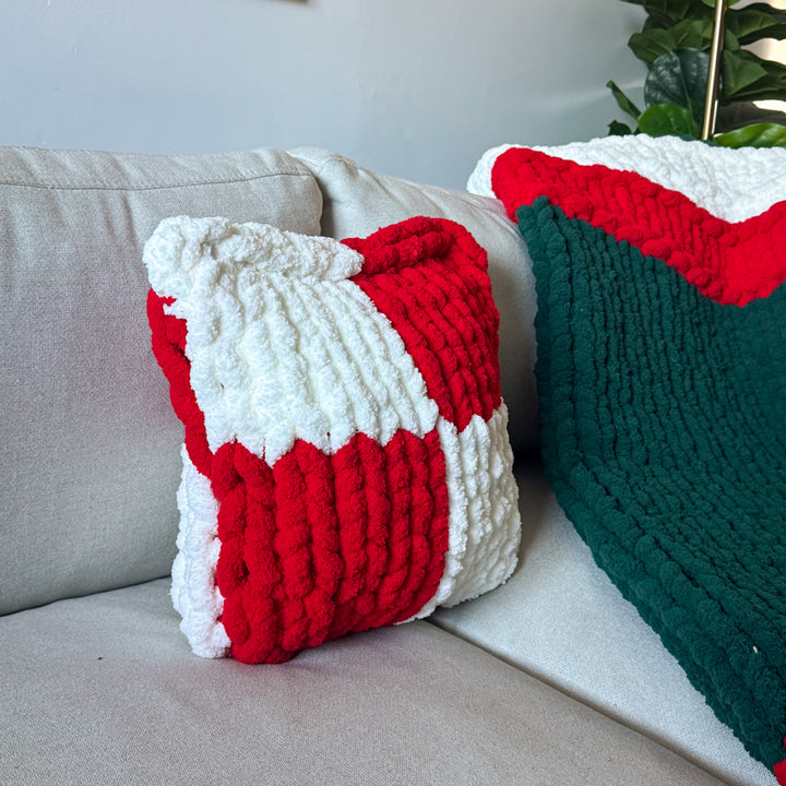 Coussin à motif damier — Patron PDF + Vidéo tutoriel