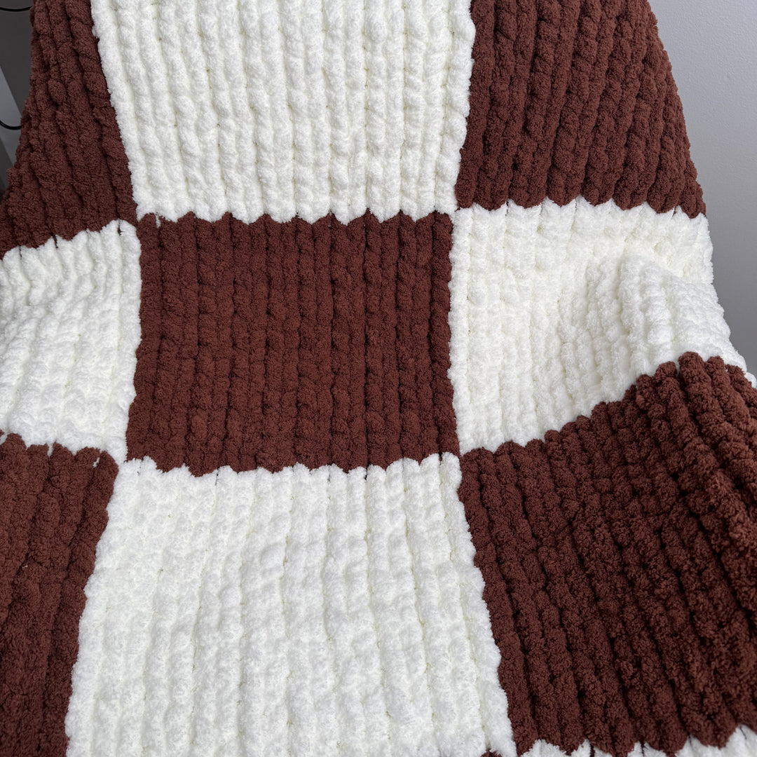 Couverture à motif damier — Patron PDF + Vidéo tutoriel