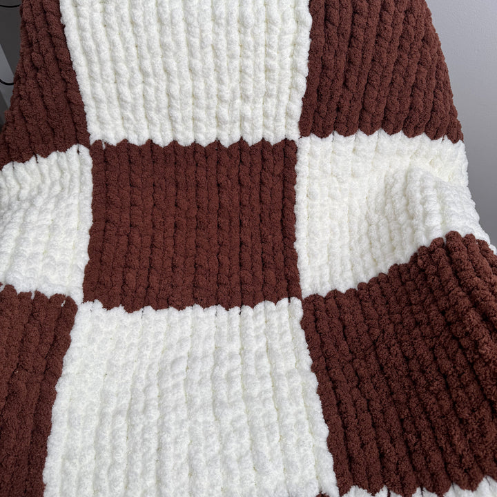 Couverture à motif damier — Patron PDF + Vidéo tutoriel